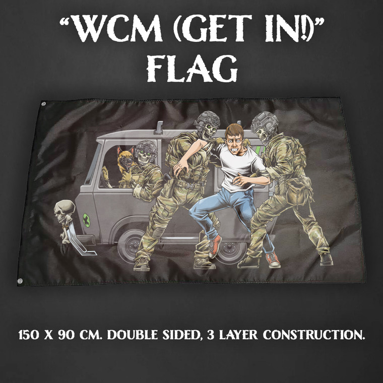 The War Crime Machine "Get In!" Flag