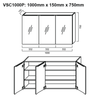 Pencil-Edged Shaving Cabinet 1000mm