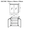 Pencil-Edged Shaving Cabinet 750mm