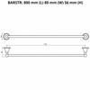 Roma - Chrome Single Towel Rail 800mm 