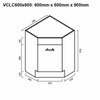 Classic - Corner Vanity 600mm x 600mm - Vanity ONLY
