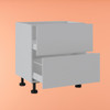 Base Cabinet 800mm with 2 Drawers in UV White