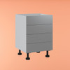 Base Cabinet 600mm with 4 Drawers in UV Light Grey