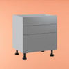 Base Cabinet 800mm with 3 Drawers in UV Light Grey