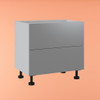 Base Cabinet 900mm with 2 Drawers in UV Light Grey