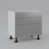 Base Cabinet 900mm with 3 Drawers in UV Light Grey