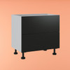 Base Cabinet 900mm with 2 Drawers in UV Dark Grey