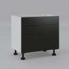 Base Cabinet 900mm with 3 Drawers in UV Dark Grey