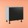 Base Cabinet 900mm with 3 Drawers in UV Dark Grey