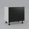 Base Cabinet 900mm with 4 Drawers in UV Dark Grey