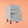 Base Cabinet 450mm with 3 Drawers in PU Satin