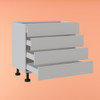 Base Cabinet 800mm with 4 Drawers in PU Satin