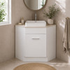 Classic - Porcelain Top & Corner Vanity 600 mm Includes Carla Basin 