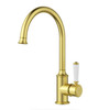 Charlotte - Brushed Gold Gooseneck Sink Mixer 