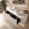 Roma Double Bowl - Fluted (Vanity ONLY) Wall Hung 1500mm 