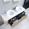 Roma Double Bowl - Fluted (Vanity ONLY) Wall Hung 1500mm 