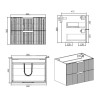 IDA - Vanity Cabinet Wall Hung & Top Options Available 600mm 