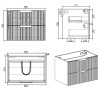 IDA - Vanity Cabinet Wall Hung & Top Options Available 750mm 
