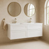 Maris - White Shaker Vanity Wall Hung & Double Bowl Top Options 1500mm