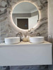 Maltese - White Wall Hung Vanity Cabinet & Double Bowl Top Options 1200mm
