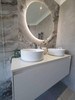 Maltese - White Wall Hung Vanity Cabinet & Double Bowl Top Options 1200mm