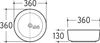 Halo 2 - Gloss White Round Above Counter Basin 360 x 130mm 