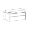 Bravo - Oak Vanity Cabinet & Top Wall Hung 1200mm 