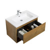 Delsa - Oak Vanity Cabinet Wall Hung & Top Options 600mm
