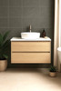 Willow - Oak Vanity Cabinet Wall Hung With Top Options Available 600mm
