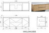 Willow Oak Wall Hung Vanity Single Bowl 1500mm