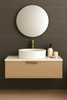 Linea - Oak Vanity Cabinet Wall Hung With Top Options Available 600mm 