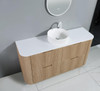 Roma - Fluted Floor Mount Vanity with Single Bowl Top Options Available 1500mm  