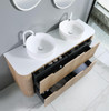 Roma - Fluted Floor Mount Vanity with Double Bowl Top Options Available 1500mm  