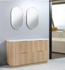 Roma - Fluted Floor Mount Vanity with Double Bowl Top Options Available 1500mm  