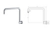 Jade - Gooseneck Gun Metal Shower Arm 