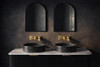 Dahlia  - Round Black Concrete Basin 390mm with custom plug/waste 