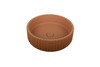 Banksia  - Round Fluted Terracotta Concrete Basin 398mm with custom plug/waste 