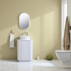 Roma White Fluted Floor Mount Vanity 600mm 