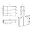 Mirror Cabinet with Open Shelf 900mm Black