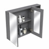 Mirror Cabinet with Open Shelf 900mm Grey 