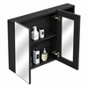 Mirror Cabinet with Open Shelf 900mm Black
