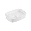 R60 – Gloss White Curved Rectangle Above Counter Ceramic Basin 