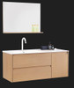 Groove - Oak Vanity Wall Hung With Single Bowl Top 1200 mm 