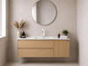 Groove - Oak Vanity Wall Hung With Single Bowl Top 1200 mm 