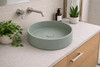 Hydrangea - Round Olive Concrete Basin 365mm with custom plug/waste  