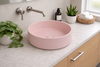 Hydrangea - Round Peach Concrete Basin 365mm with custom plug/waste 