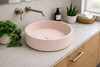 Hydrangea - Round Peach Concrete Basin 365mm with custom plug/waste  