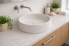 Thistle - Round Cream Concrete Basin 365mm with custom plug/waste 