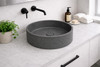 Thistle - Round Grey Concrete Basin 390mm with custom plug/waste 