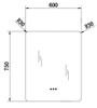 LED Rectangle Sensor Mirror 600mm 
